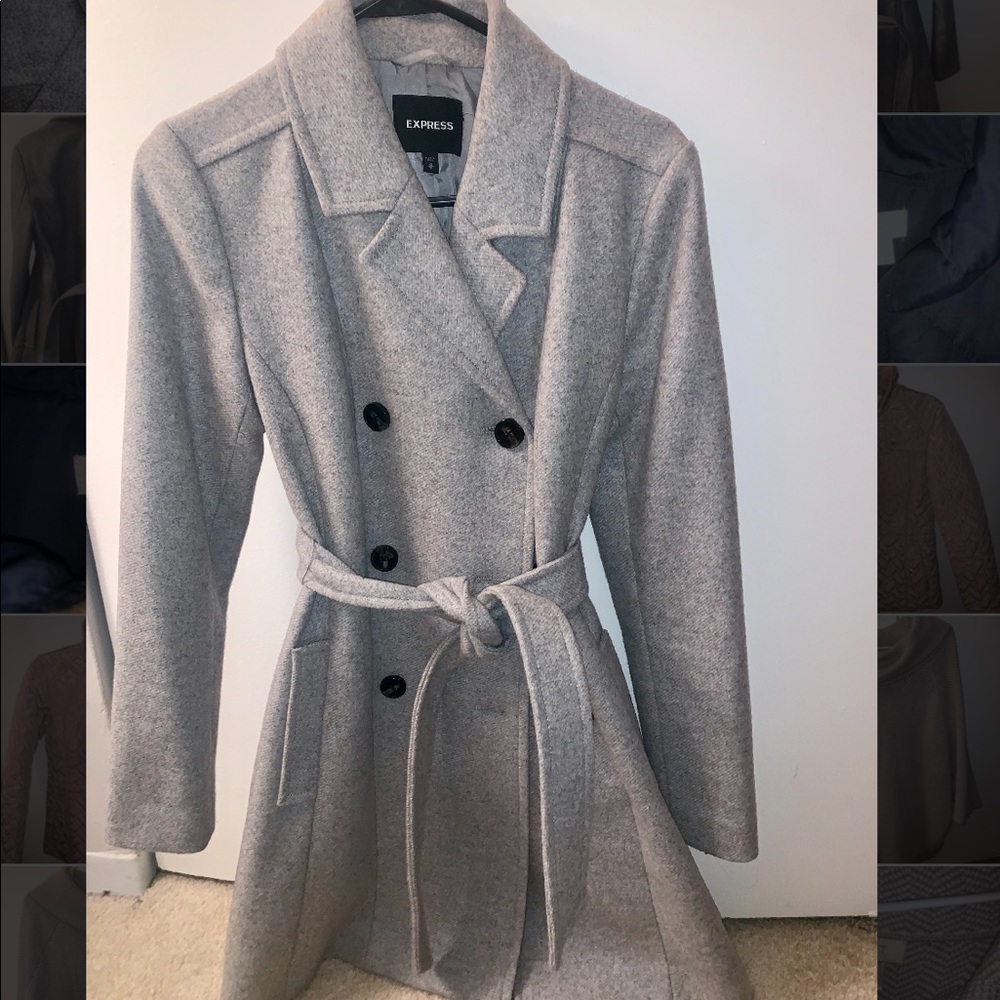 Express gray pea coat size XS